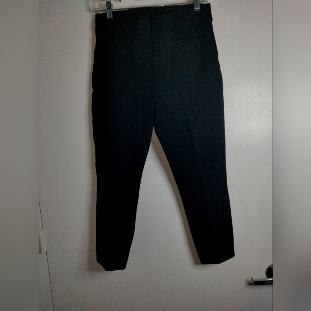 Spanx (Size Mp) Black Ponte Knit Stretch Pull-on Waist Basic Ankle Cropped Pants